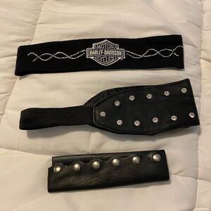 Harley Davidson headband leather hair wrap